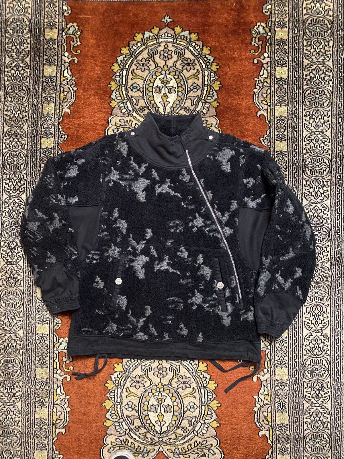 image of Stone Island Shadow Project Camo Fleece in Black, Men's (Size Small)