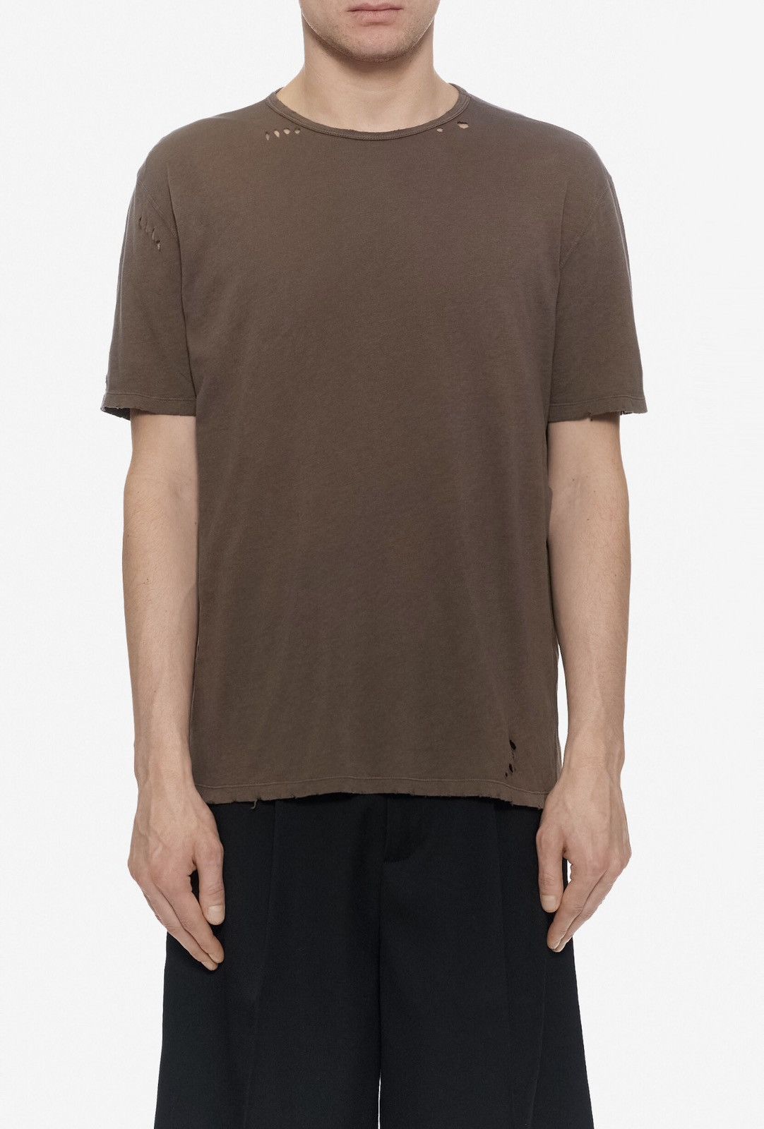 Ann Demeulemeester Ann Demeulemeester Baptist Distressed Brown T-Shirt Size US XL / EU 56 / 4 - 2 Thumbnail