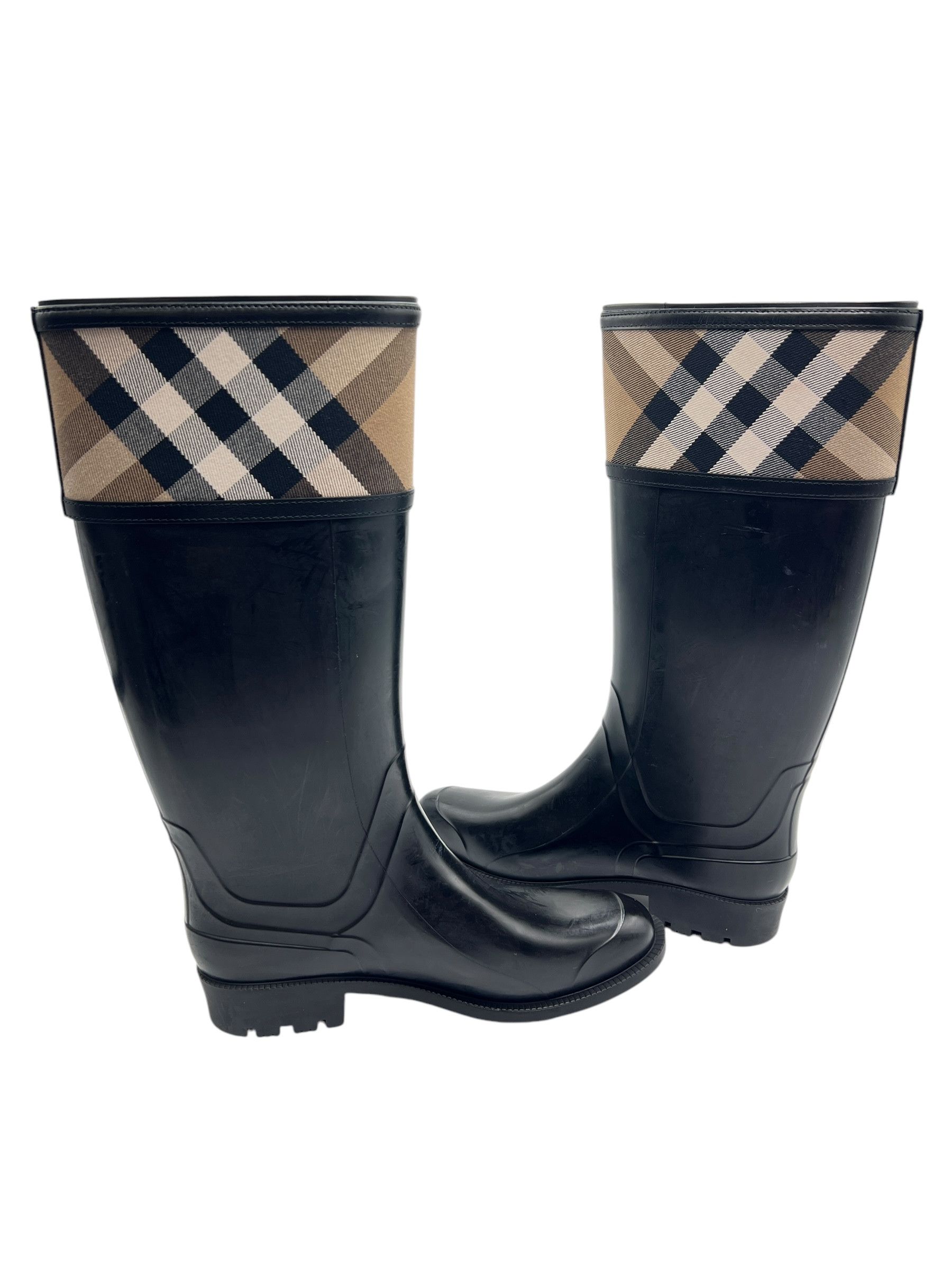 Burberry Burberry Black Rubber Rain Boots Size EU:38 US:8 Size US 8 / IT 38 - 4 Thumbnail