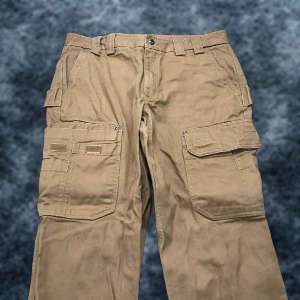 Logo 7 Duluth Trading Pants Mens 36x31 Brown Relaxed Fit Cargo Work Pockets Heavy Logo Size US 36 / EU 52 - 1 Thumbnail
