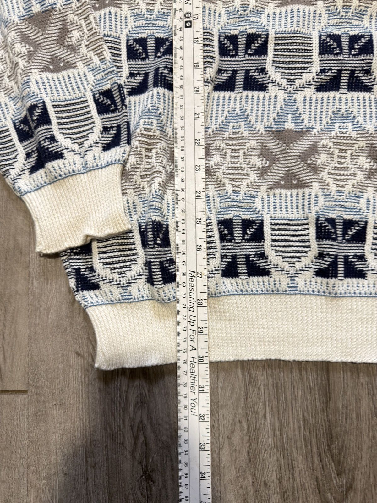 Jantzen Vintage 90s knit monogram pattern Jantzen baggy sweater Size US XXL / EU 58 / 5 - 3 Thumbnail