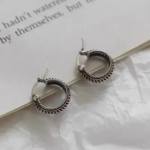 Other 100%925 silver retro punk earrings Size ONE SIZE - 2 Thumbnail