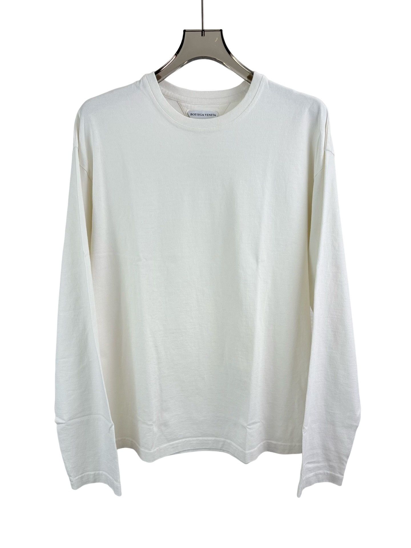 Bottega Veneta Bottega Veneta White Cotton Long Sleeve T-Shirt XL Size US XL / EU 56 / 4 - 1 Thumbnail