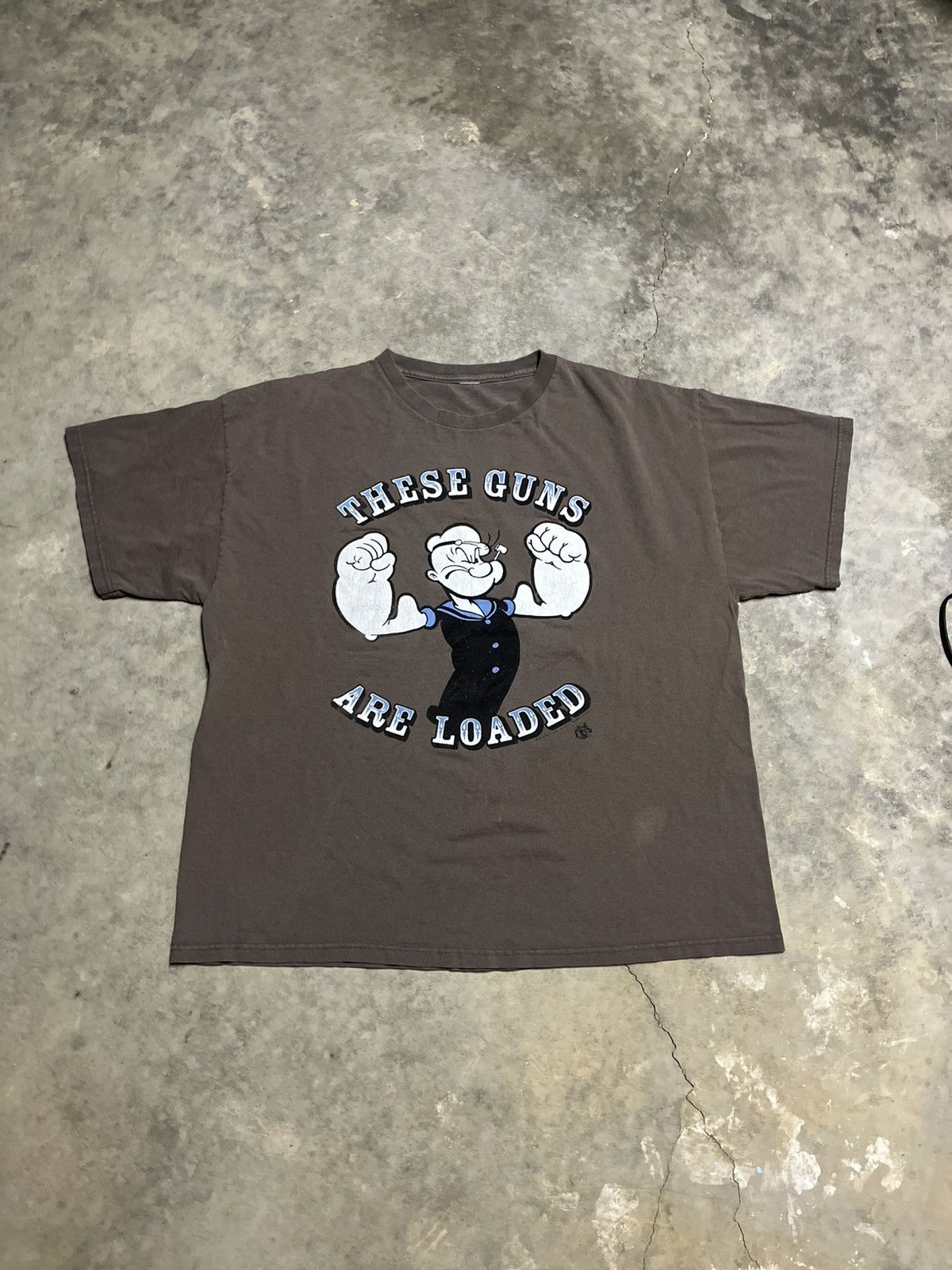 Cartoon Network Vintage Popeye "These Guns Are Loaded" Mens Large Size US L / EU 52-54 / 3 - 1 Thumbnail
