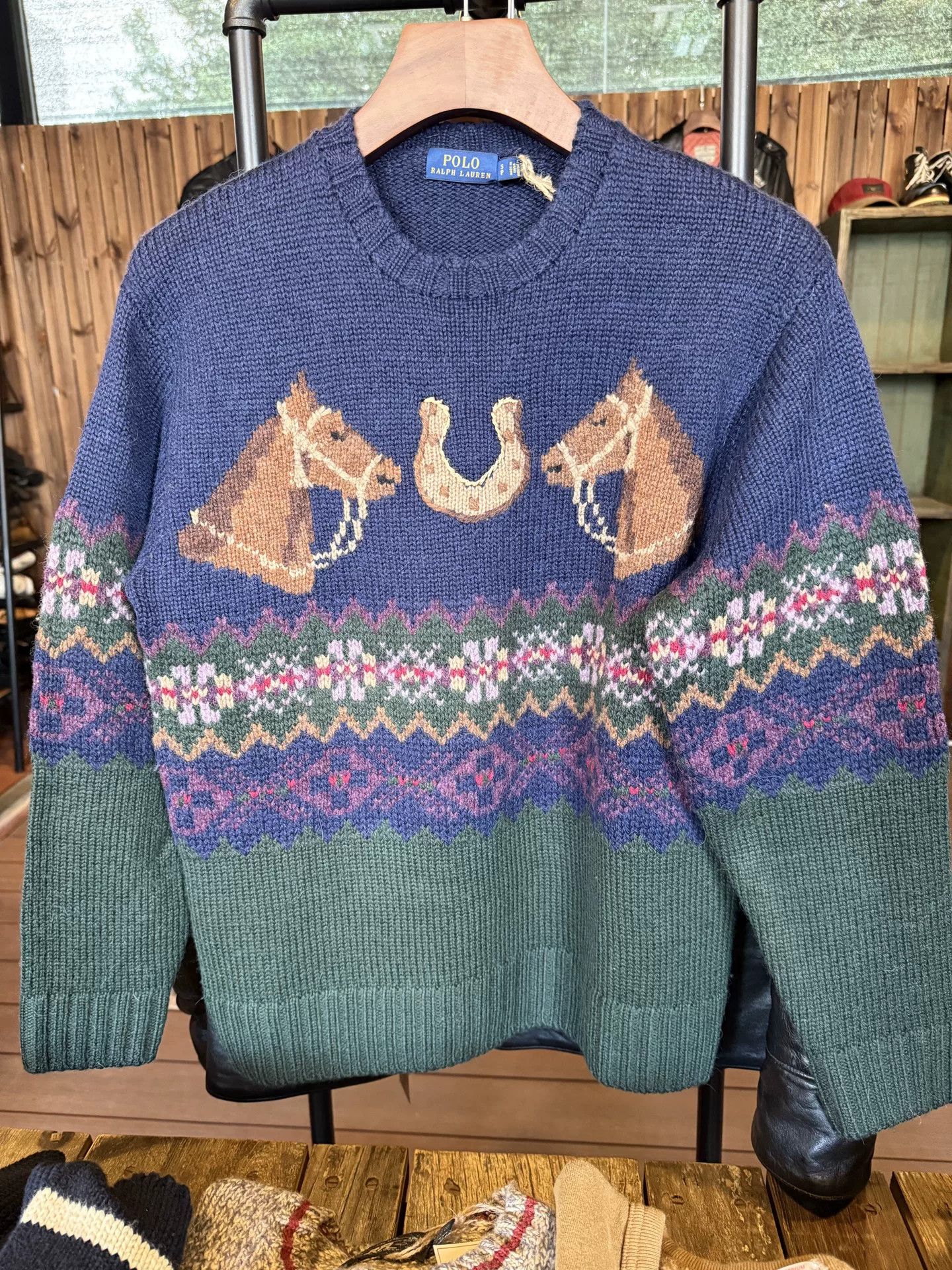 Polo Ralph Lauren Polo Ralph Lauren Knight Horse Head Sweater Size US S / EU 44-46 / 1 - 1 Thumbnail