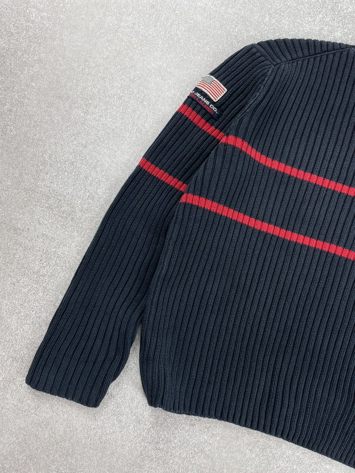 Polo Ralph Lauren × Ralph Lauren × Vintage Vintage Polo Jeans Company Ralph Lauren USA Flag Sweater Size US M / EU 48-50 / 2 - 8 Thumbnail