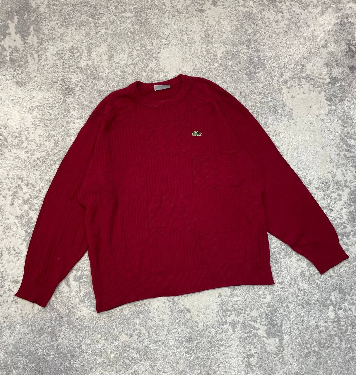 Lacoste Vintage Lacoste Cotton/Acrylic Sweater France Burgundy Size US L / EU 52-54 / 3 - 2 Thumbnail