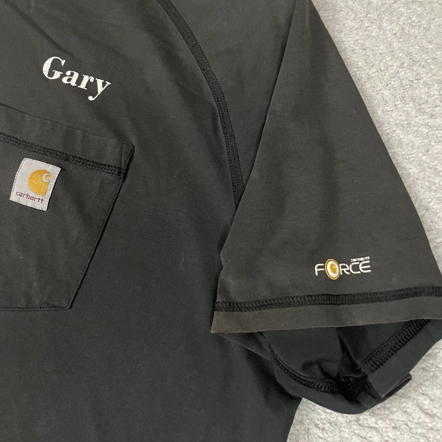 Carhartt VINTAGE Carhartt Force T Shirt Mens 2XL Gray Logo Pocket Distressed Relaxed Fit Short Sleeve Crew Neck Size US XXL / EU 58 / 5 - 4 Thumbnail