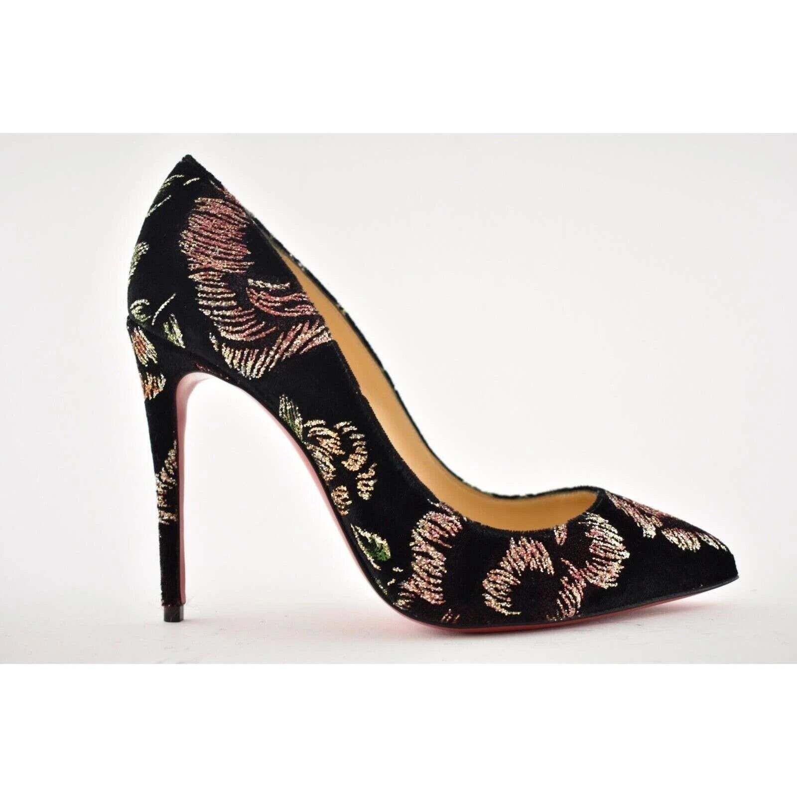 Christian Louboutin Christian Louboutin Pigalle Follies 100 Black Velvet Red Size US 10 / IT 40 - 2 Thumbnail