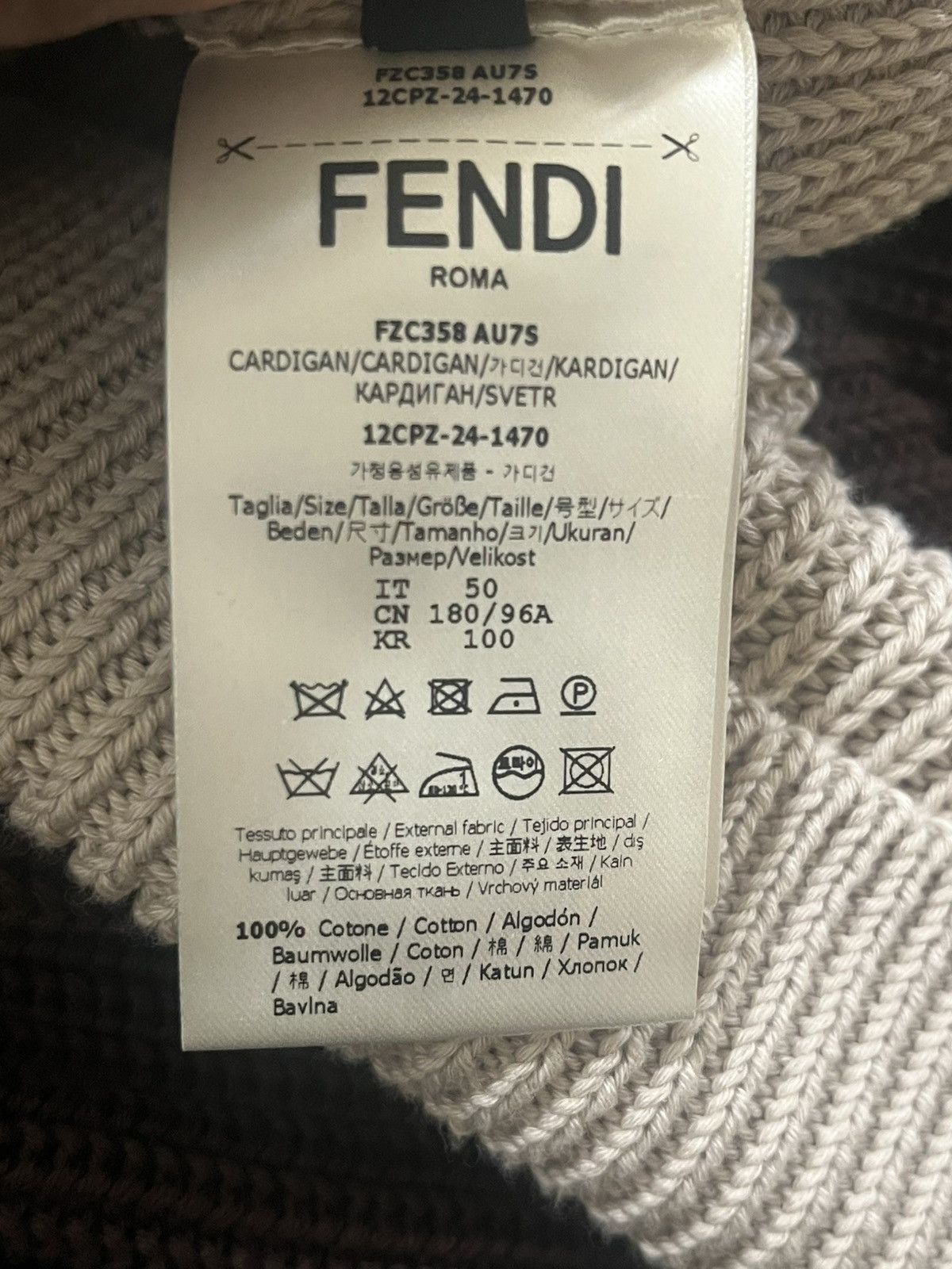 Fendi Fendi Polo/Cardigan Knit Sz 50 Size US M / EU 48-50 / 2 - 8 Thumbnail