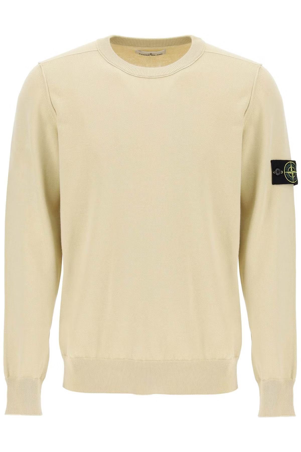image of Stone Island O1S22I1N0524 Organic Cotton Sweater In Beige, Men's (Size Small)