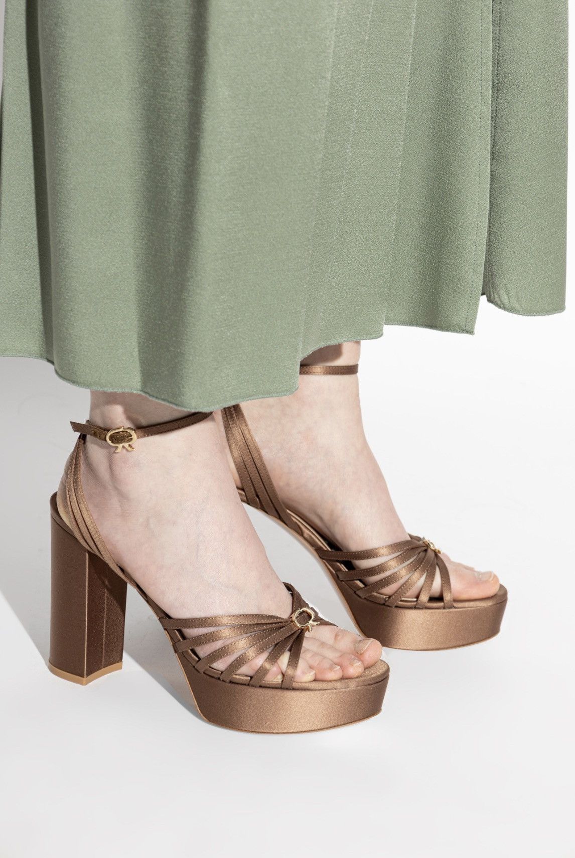 Gianvito Rossi GIANVITO ROSSI Crepe Ankle-Strap Platform Sandals size 36.5 Size US 6.5 / IT 36.5 - 2 Thumbnail