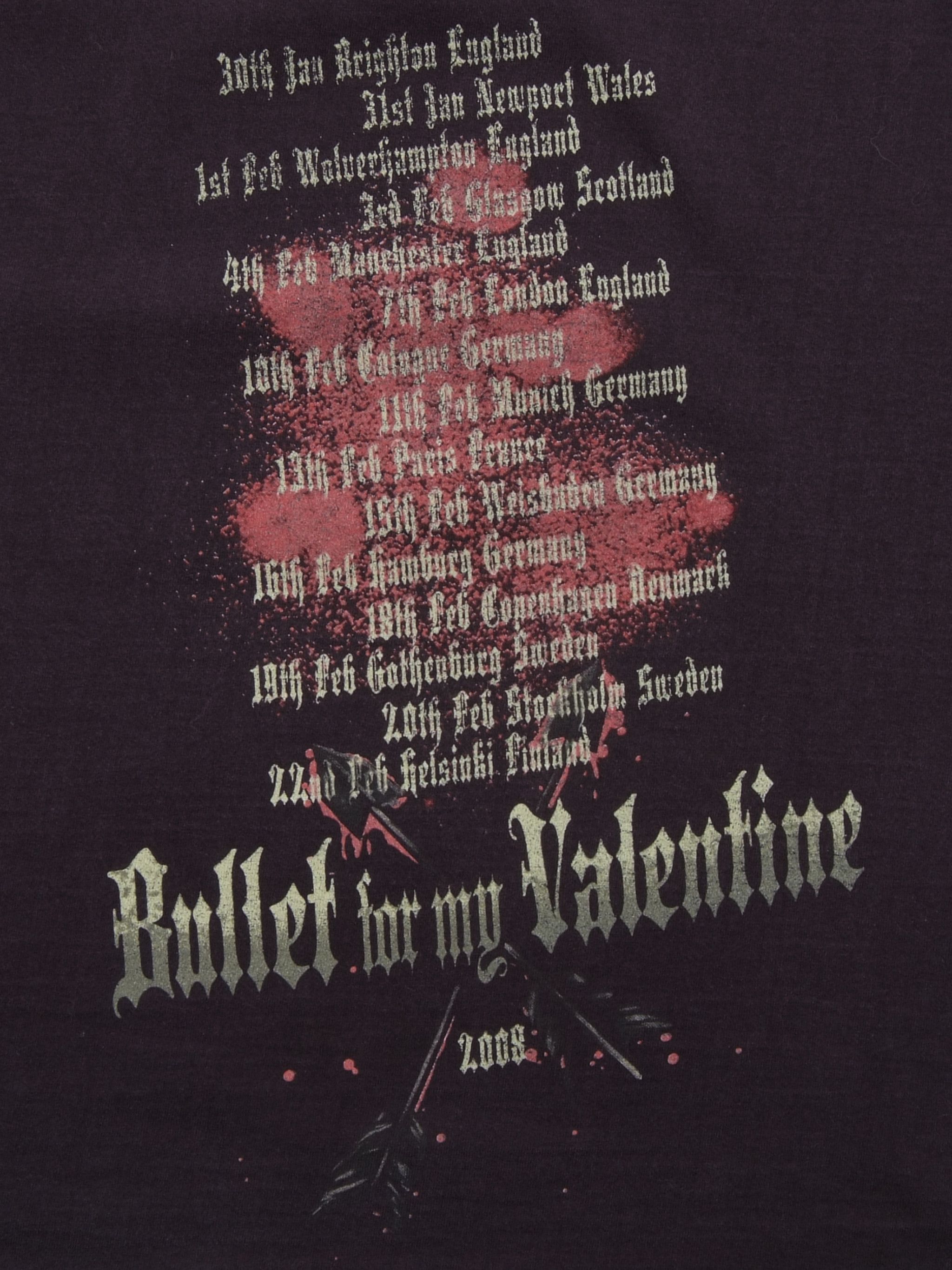 Band Tees × Fruit Of The Loom Vintage Bullet For My Valentine Rock Band Full Print T-shirt Size US S / EU 44-46 / 1 - 4 Thumbnail
