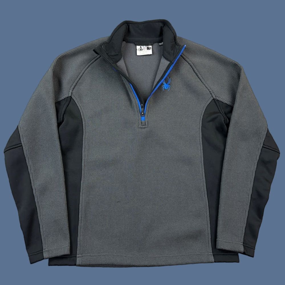 Spyder Spyder Outbound Sweatshirt Mens Medium Gray Black Waffle Knit 1/2 Zip Pullover Size US M / EU 48-50 / 2 - 1 Thumbnail