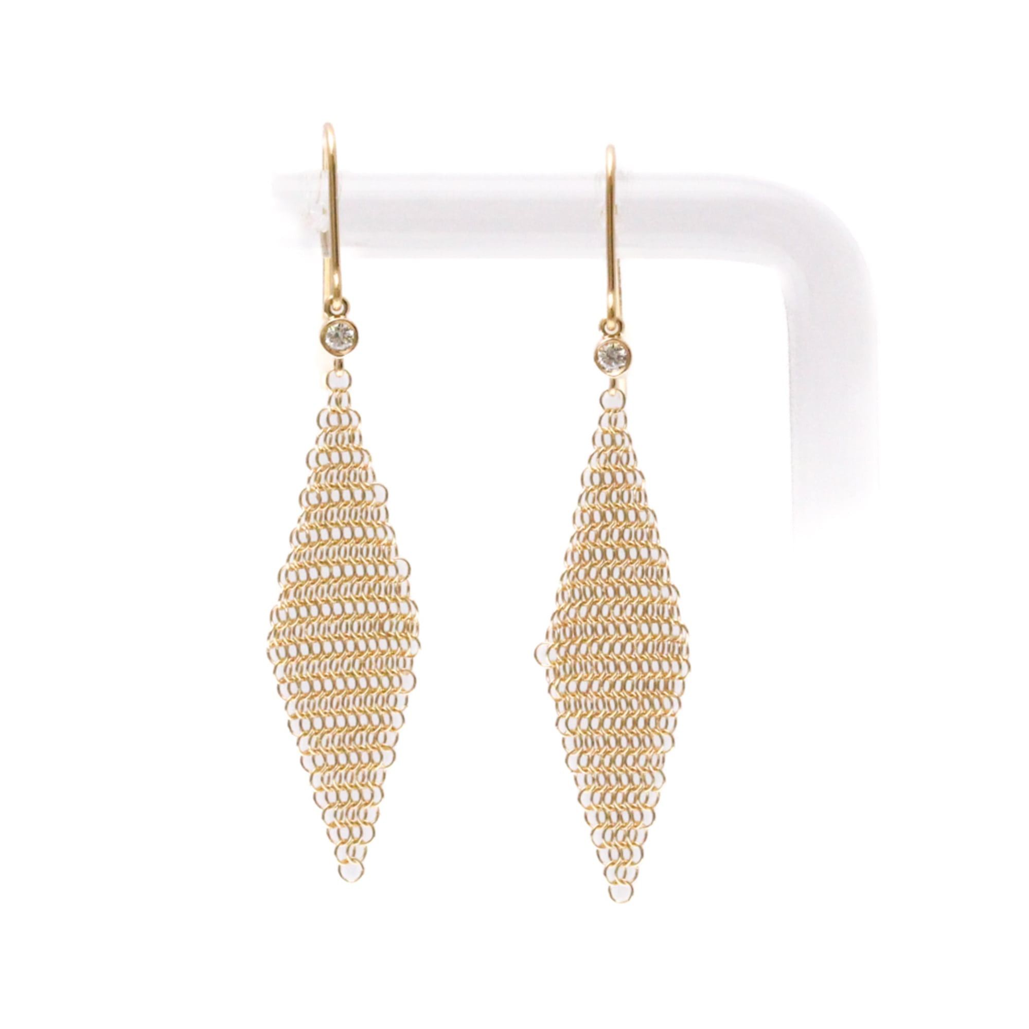 Tiffany & Co. Tiffany Elsa Peretti Mesh Earrings Diamond Pink Gold (18K) Drop Earrings Pink Gold Size ONE SIZE - 1 Thumbnail