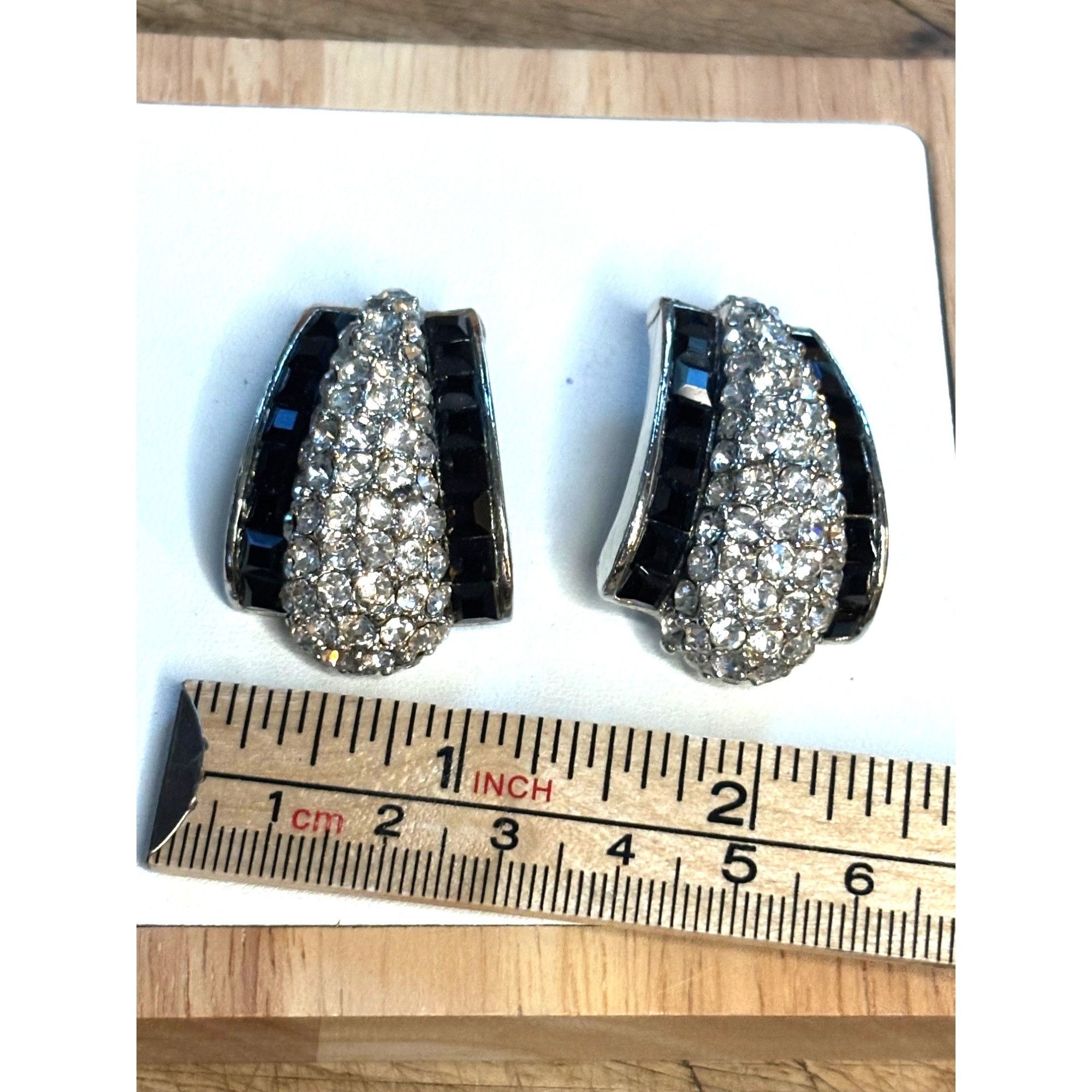 Other Vintage Crystal & Black Stone Earrings Size ONE SIZE - 7 Thumbnail
