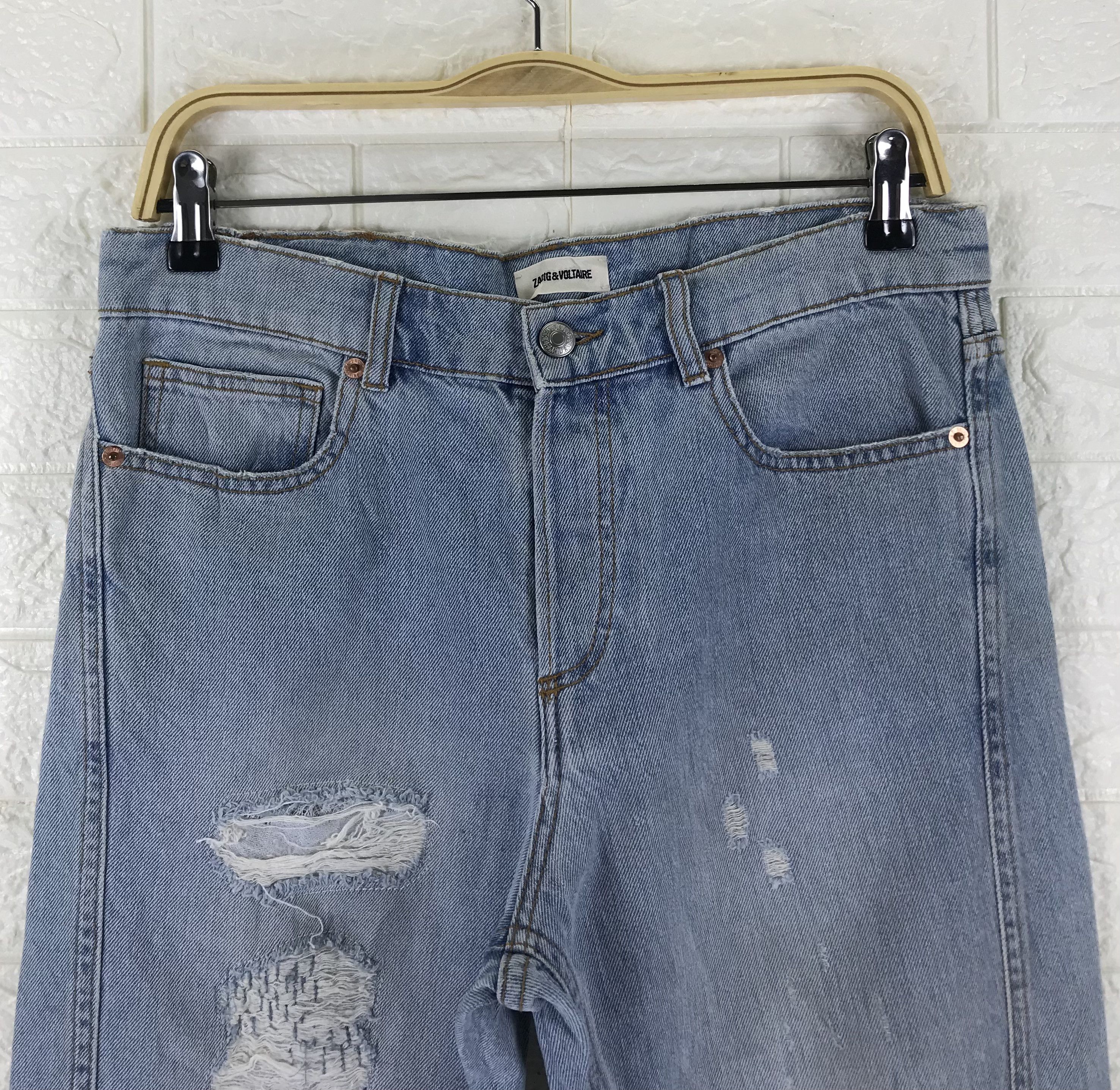 Zadig & Voltaire Zadig & Voltaire Buttons Fly Distressed Jeans Size US 31 - 2 Thumbnail