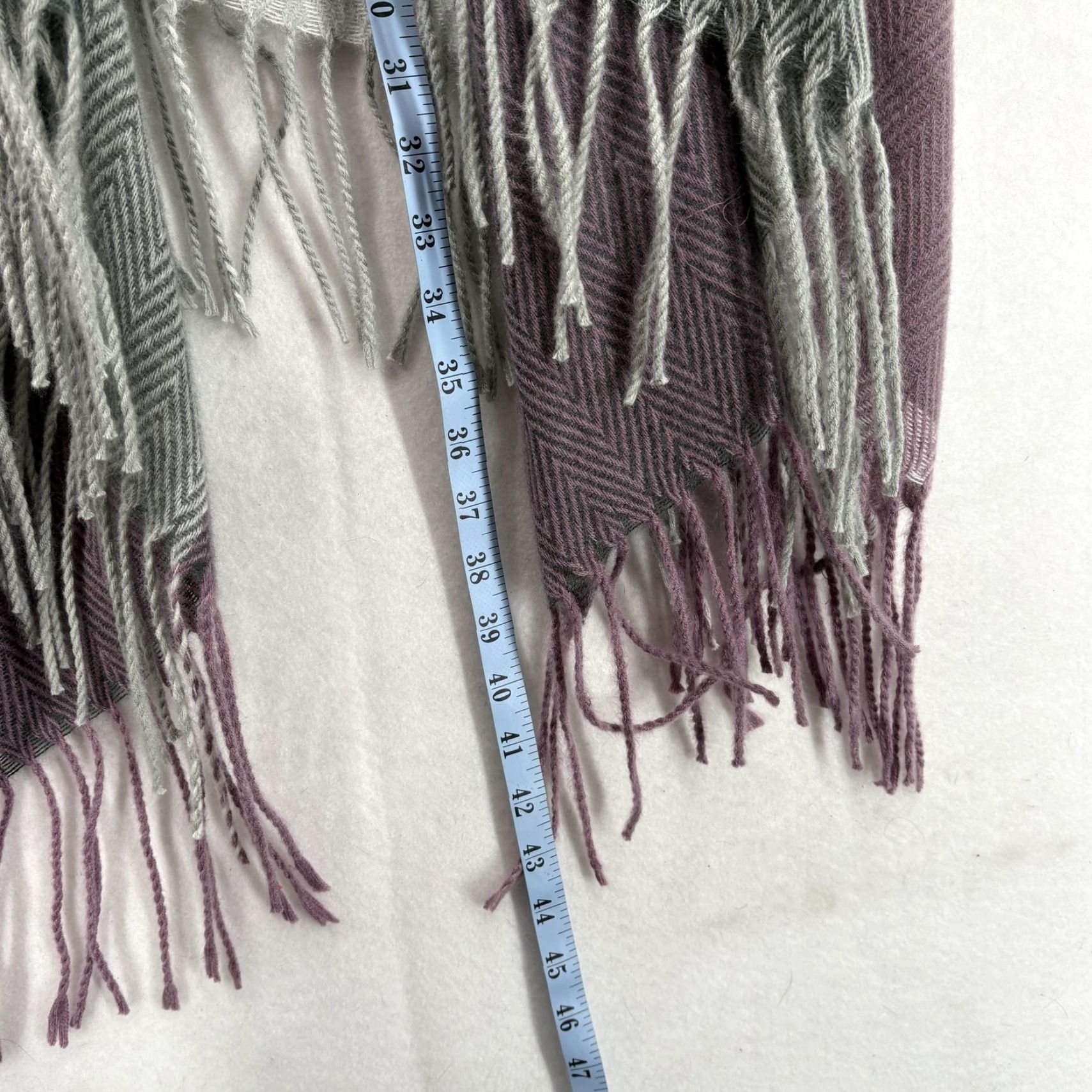 Vintage Woolrich Poncho Womens One Size Gray Herringbone Fringe Open Front Wrap NWT Size ONE SIZE - 6 Thumbnail