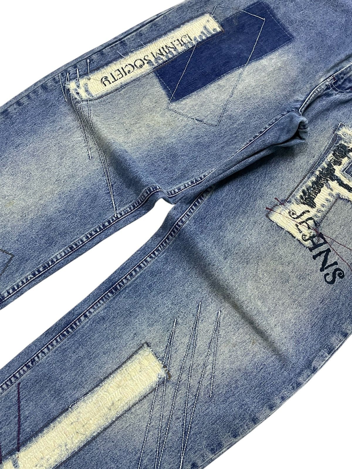 Dogtown × JNCO × Sean John Paco Deconstructed Cut & Sew Distressed Massive Baggy Jeans Size US 30 / EU 46 - 4 Thumbnail