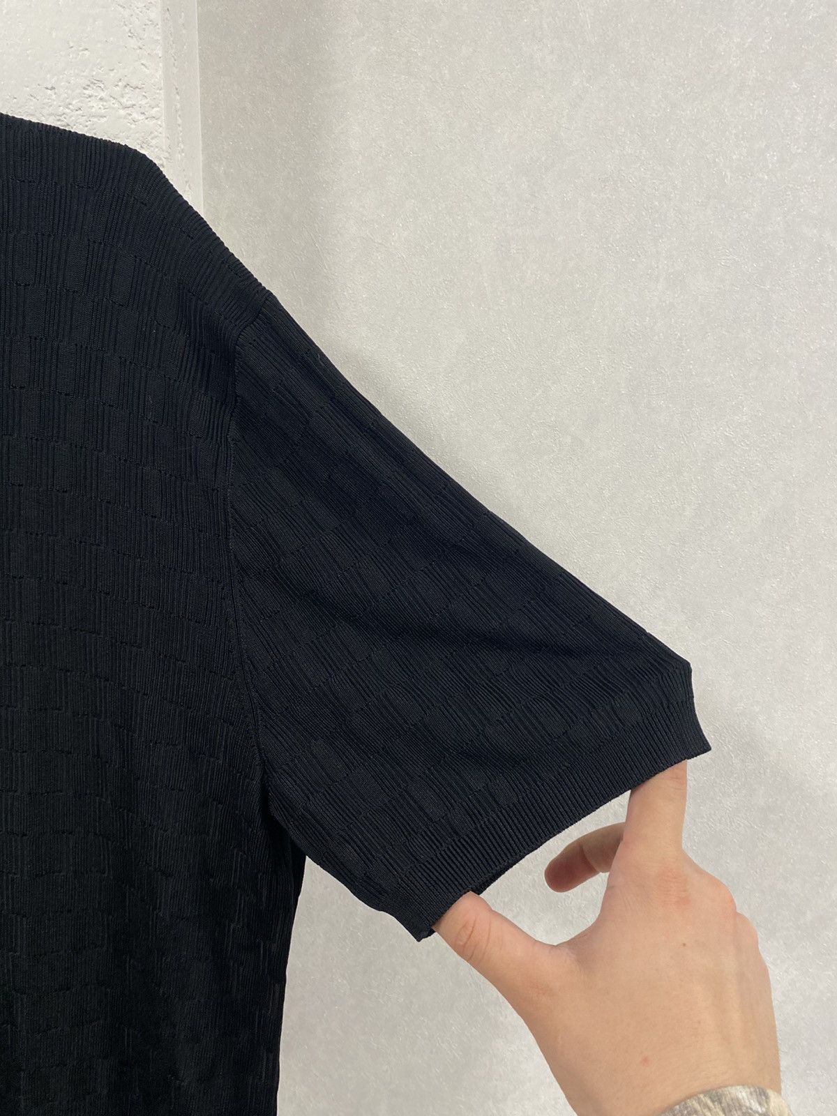 Reiss Reiss Luxury Weaving Black Polo Shirt Size: L Size US L / EU 52-54 / 3 - 6 Thumbnail