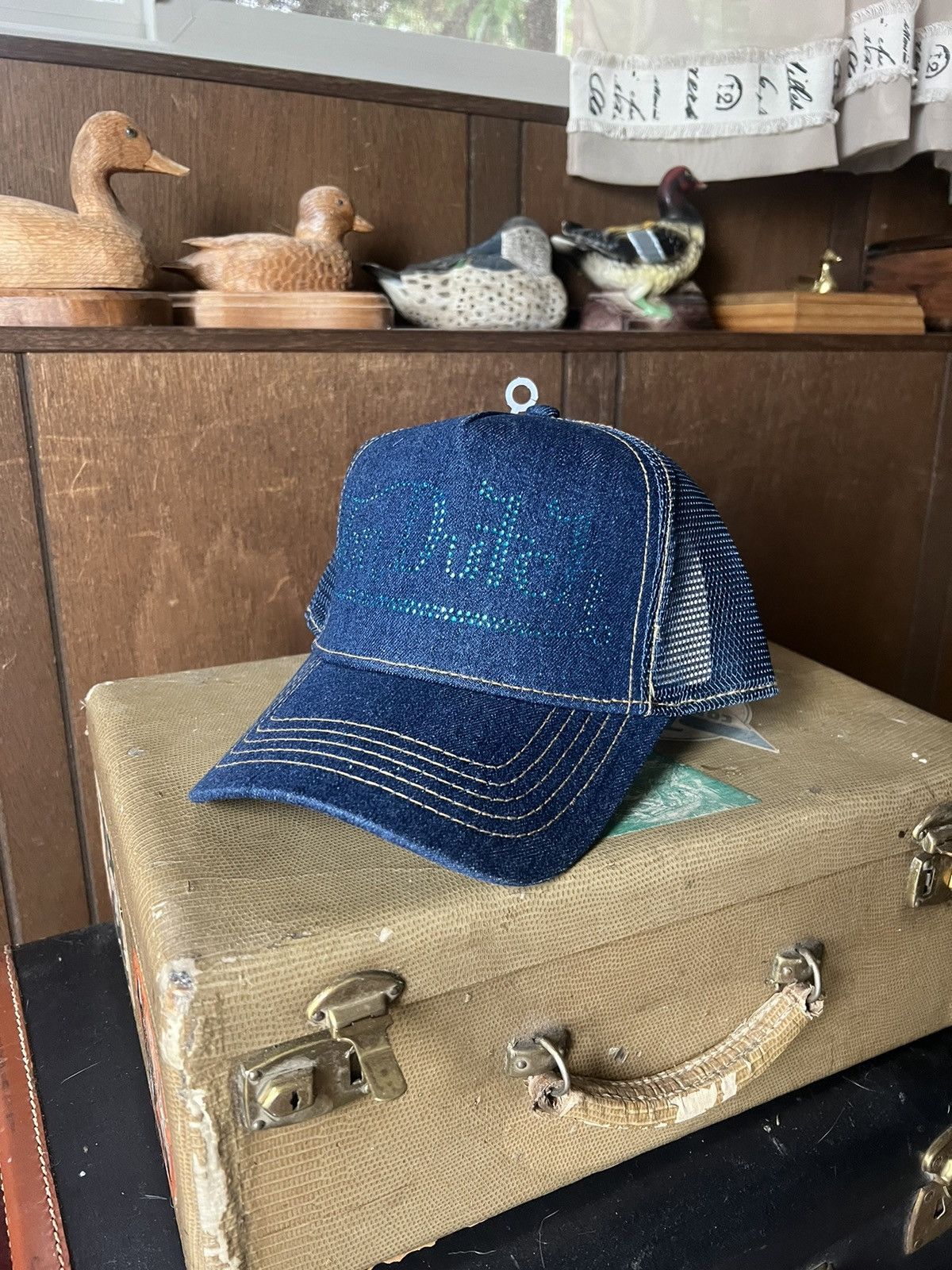 Von Dutch Von Dutch Blue Rhinestone Trucker Size ONE SIZE - 1 Thumbnail