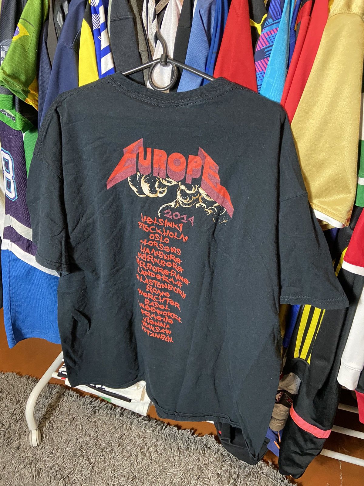 Band Tees × Metallica × Vintage METALLICA DEATH ARMY EUROPE TOUR 2014 ADULT T-SHIRT Size US XL / EU 56 / 4 - 5 Thumbnail
