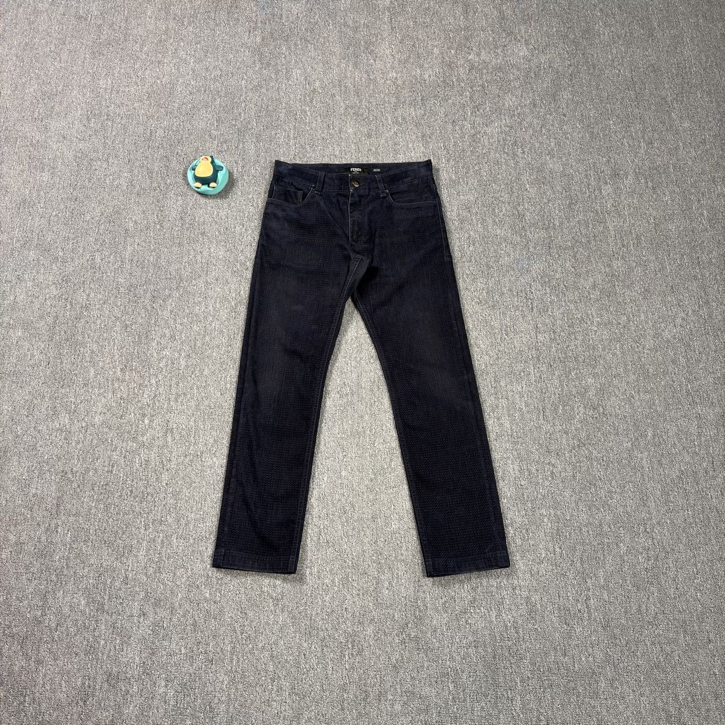 Fendi Fendi Flocked All-Over Print Black Jeans Size US 32 / EU 48 - 1 Thumbnail