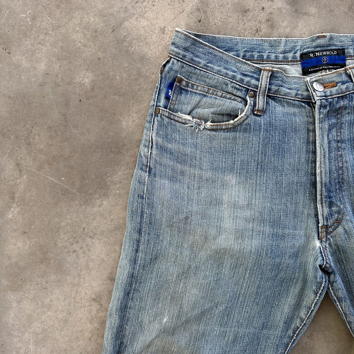 Japanese Brand W33🔥Vintage R.Newbold Distressed Faded Denim Jean Pant Size US 33 - 4 Thumbnail