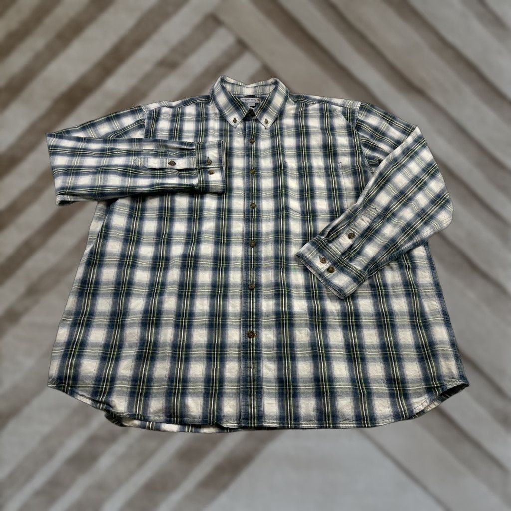 Carhartt Carhartt Shirt Mens Essential Relaxed Fit Plaid Button-Down 2XL Multicolor Cotton Knit Casual Fall Winter Outdoor Long Sleeve Button-Up Mens Size US XXL / EU 58 / 5 - 1 Thumbnail