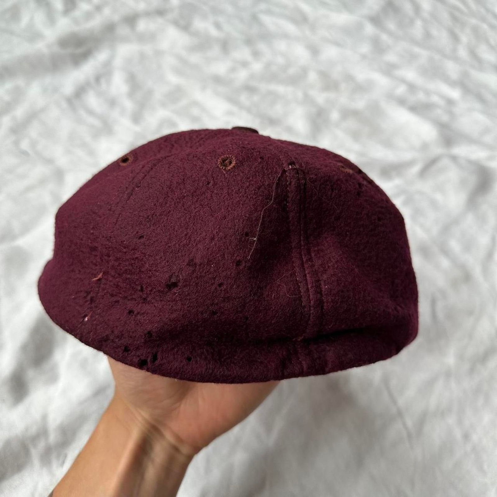 Vintage Vintage 60s Felt Burgundy Wool Baseball Cap Hat Size ONE SIZE - 4 Thumbnail