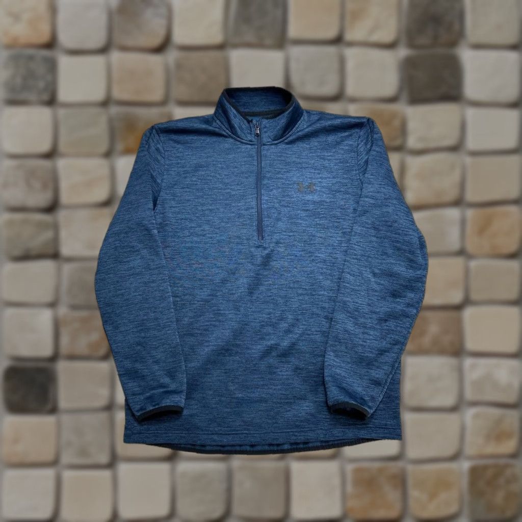 Under Armour Under Armour Sweater Mens Large Blue Coldgear Running Quarter Zip Shirt Size US L / EU 52-54 / 3 - 1 Thumbnail