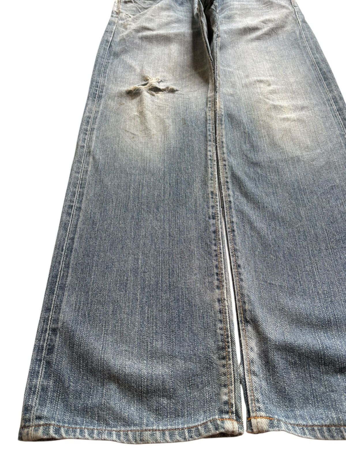 Edwin Vintage Edwin 505ZX Selvedge Mud Wash Distress Baggy Jeans Size US 30 / EU 46 - 6 Thumbnail
