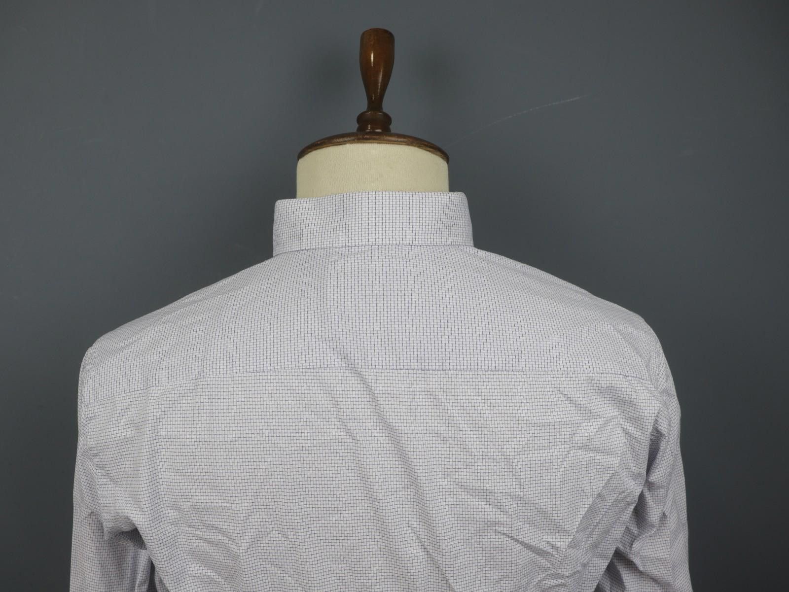 Eton Eton White Geometric 100% Cotton Dress Shirt Size 41 Size 38R - 8 Thumbnail
