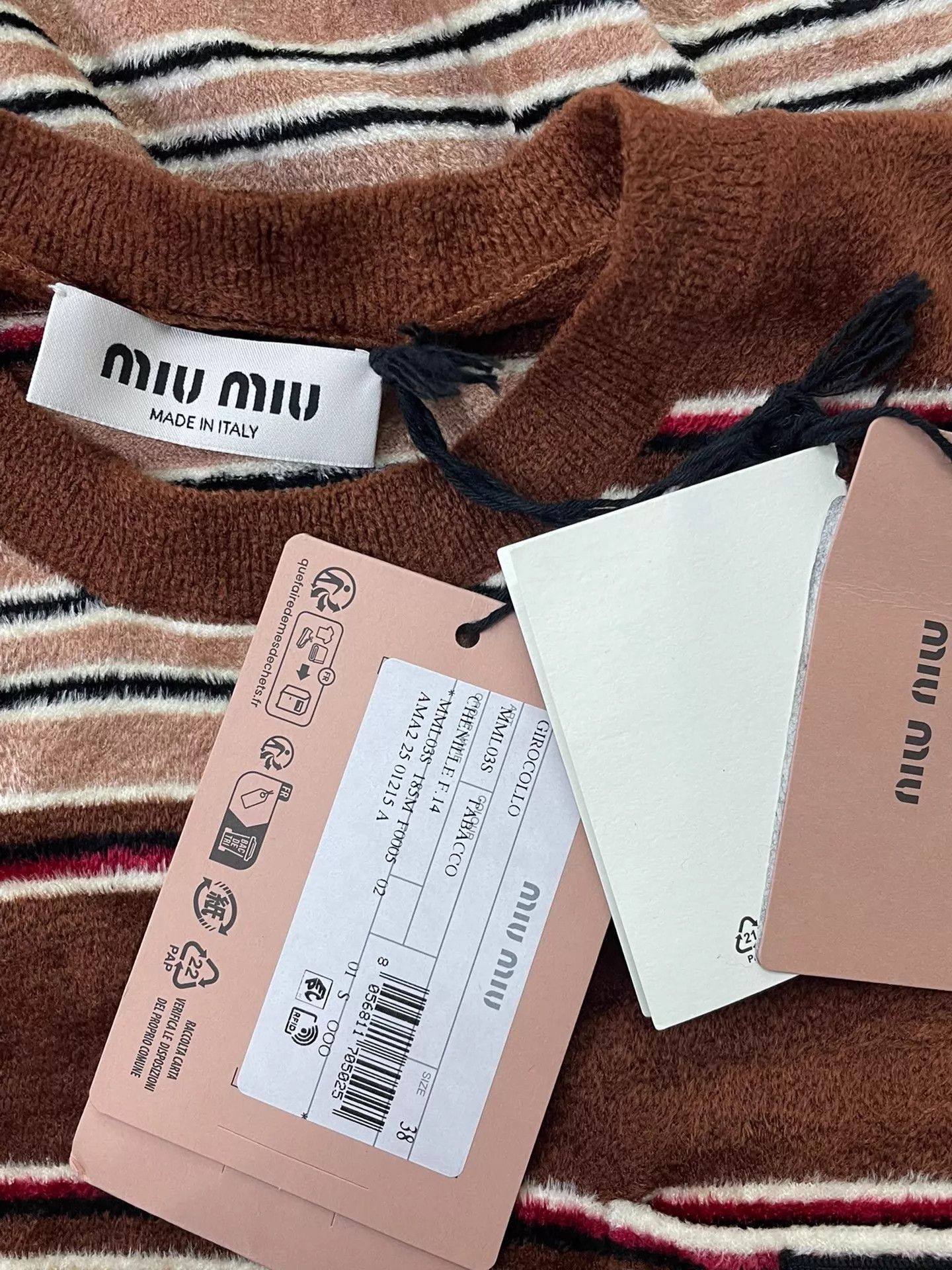 Miu Miu MIU MIU 26 Camel Stripe Chenille Unisex Top 38 Size XS / US 0-2 / IT 36-38 - 4 Thumbnail