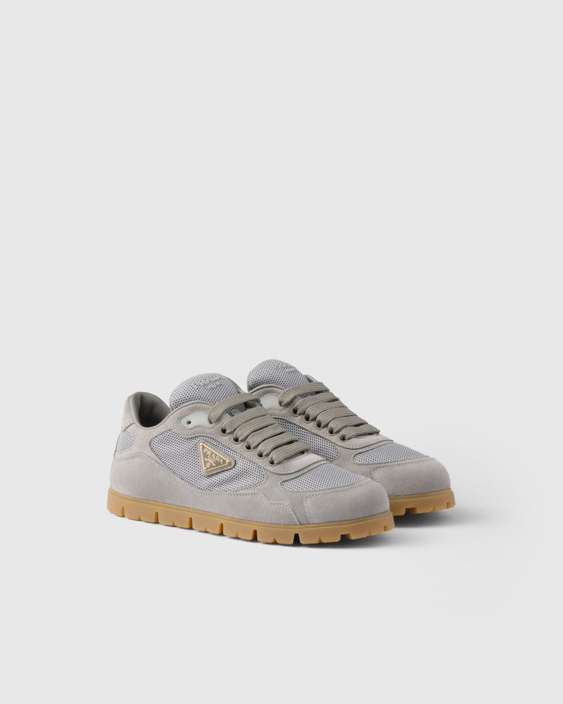 Prada o1B3y1r0526 Trail Mesh Fabric And Suede Sneakers in Grey Size US 9 / IT 39 - 2 Thumbnail