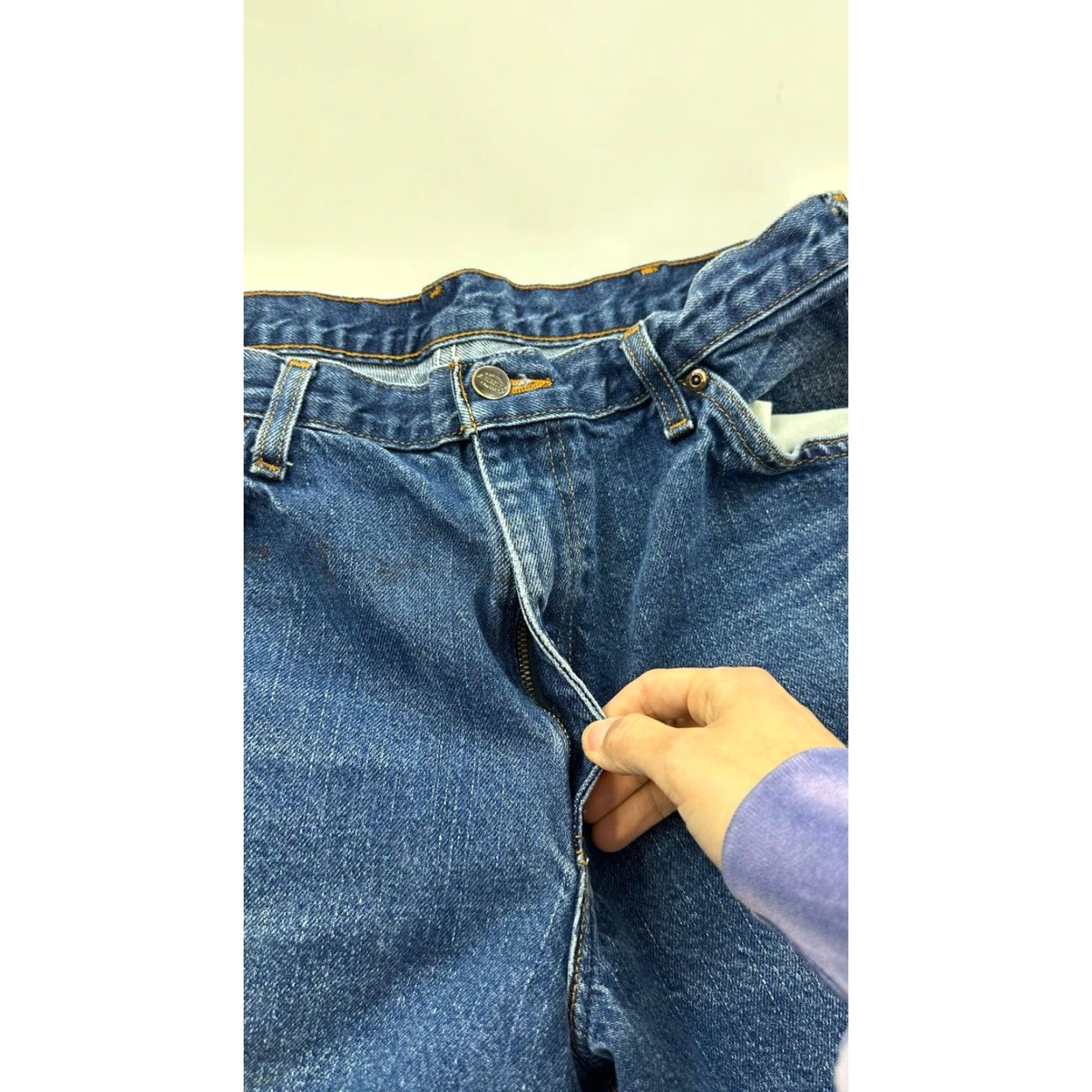 Dickies Dickies Jeans Men’s 33 Waist 29 Inseam Relaxed Straight Blue Denim Work Pants Carpenter Utility Jeans Mens Size US 33 - 5 Thumbnail