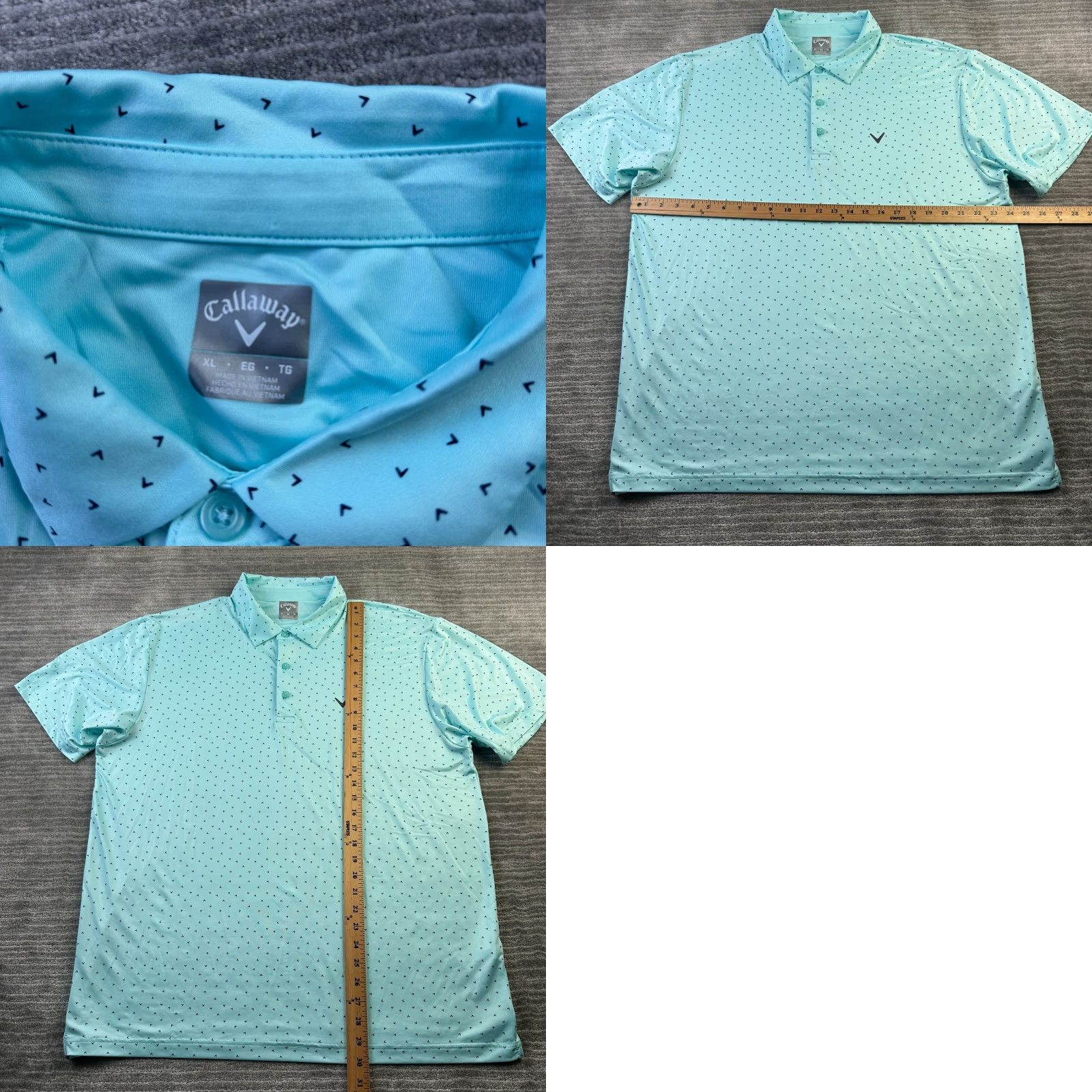 Callaway Callaway Polo Shirt Mens XL Green Geometric All Over Print Golf Performance Shirt Size US XL / EU 56 / 4 - 8 Thumbnail