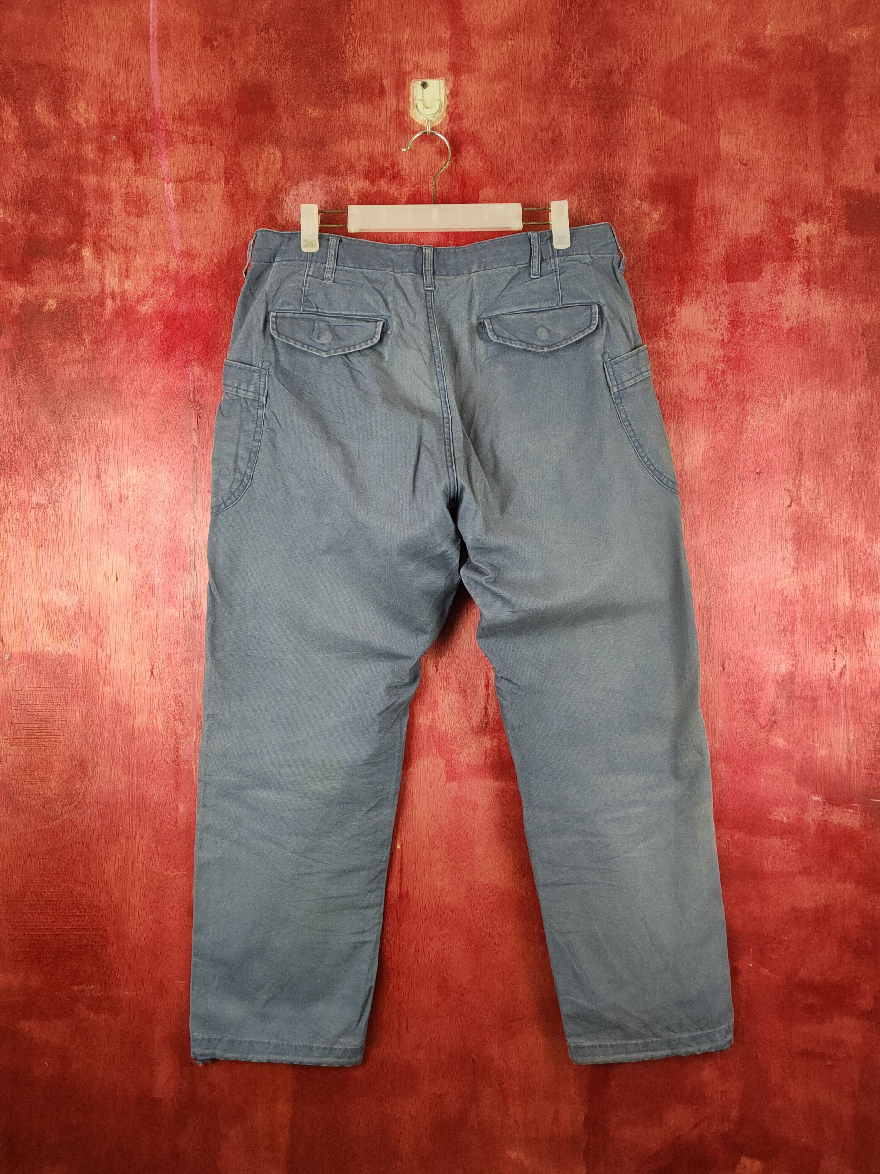 Japanese Brand Coen Blue Faded Multipocket Tactical Cargo Pants #S1763 Size US 33 - 7 Thumbnail