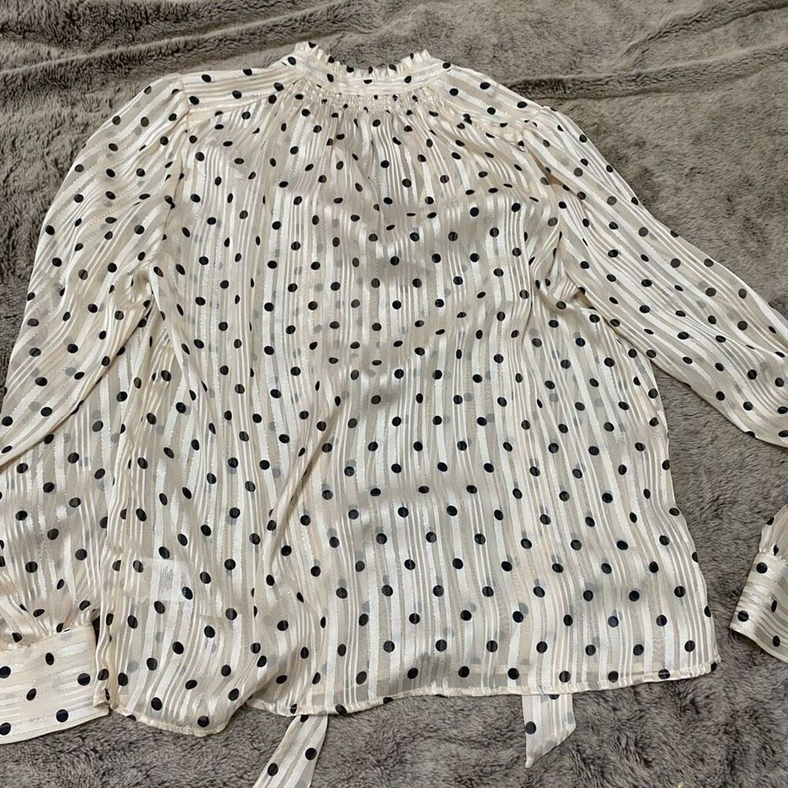 Rachel Zoe Rachel Zoe Polka Dot Cream and Black Blouse | Sz S Size S / US 4 / IT 40 - 3 Thumbnail