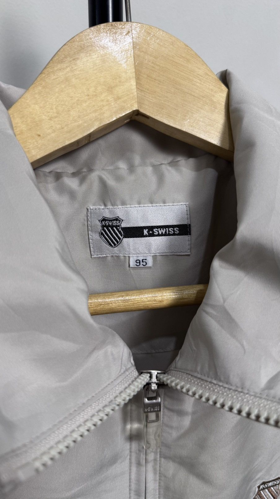K-Swiss K Swiss Off White Windbreaker Jacket Size US M / EU 48-50 / 2 - 2 Thumbnail