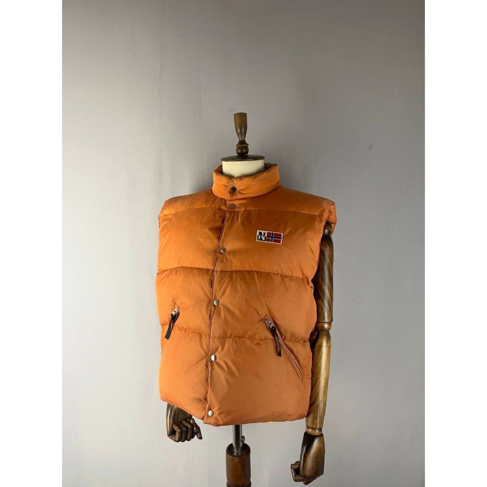 Napapijri Napapijri Vest Down Puffer Napapijri Men XL Orange Polyamide Sleeveless Full Zip Vest Size US XL / EU 56 / 4 - 2 Thumbnail