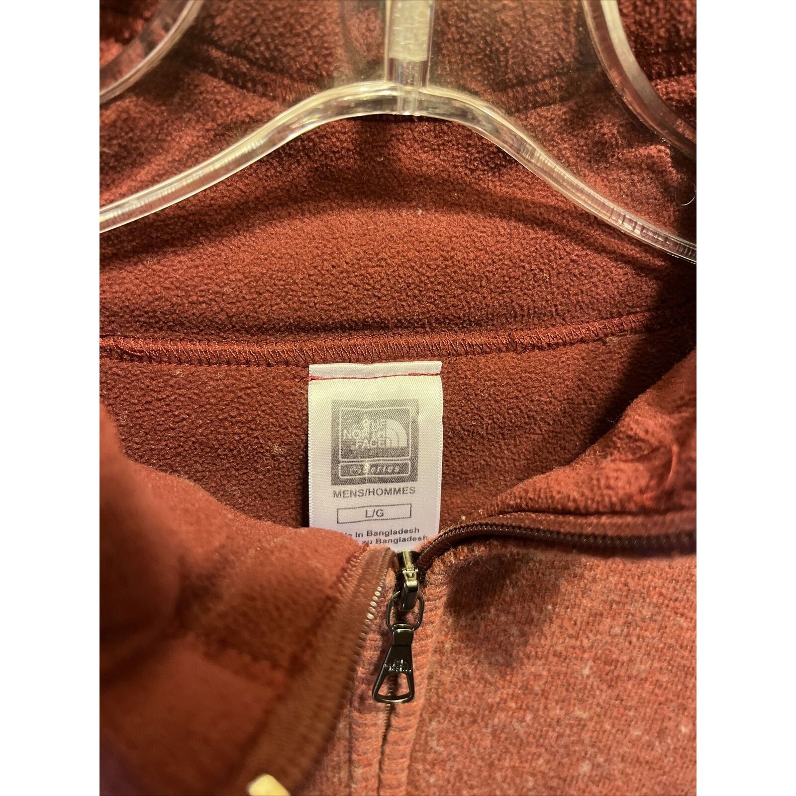 The North Face The North Face Mens L Red LS Zip Cotton Acrylic Wool Sweater Size US L / EU 52-54 / 3 - 2 Thumbnail