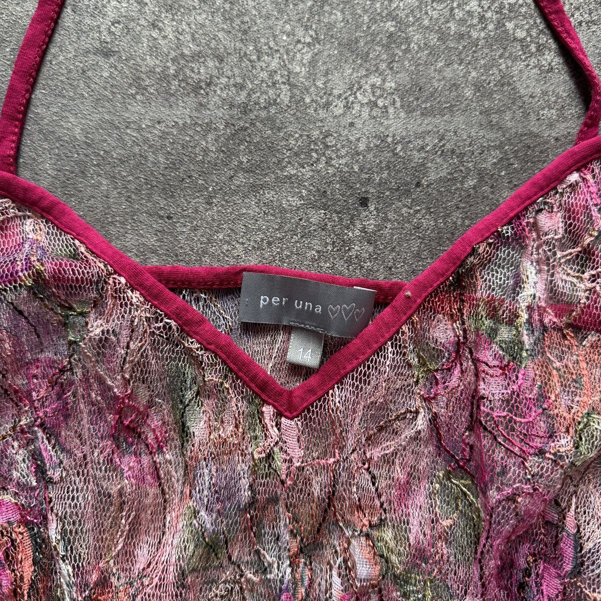 Hysteric Glamour Vintage Y2K Floral Mesh Camisole Pink Sheer Top Fairycore Size M / US 6-8 / IT 42-44 - 7 Thumbnail
