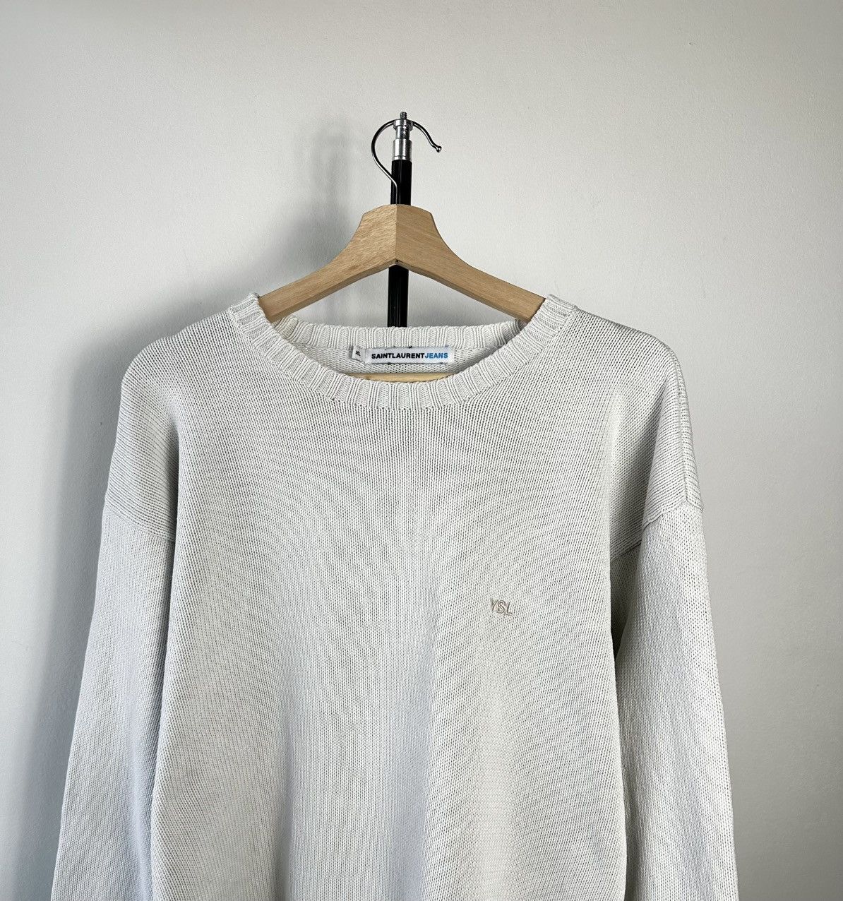 Yves Saint Laurent Vintage Saint Laurent Jeans Tonal Logo Knit Sweater Size US XL / EU 56 / 4 - 2 Thumbnail