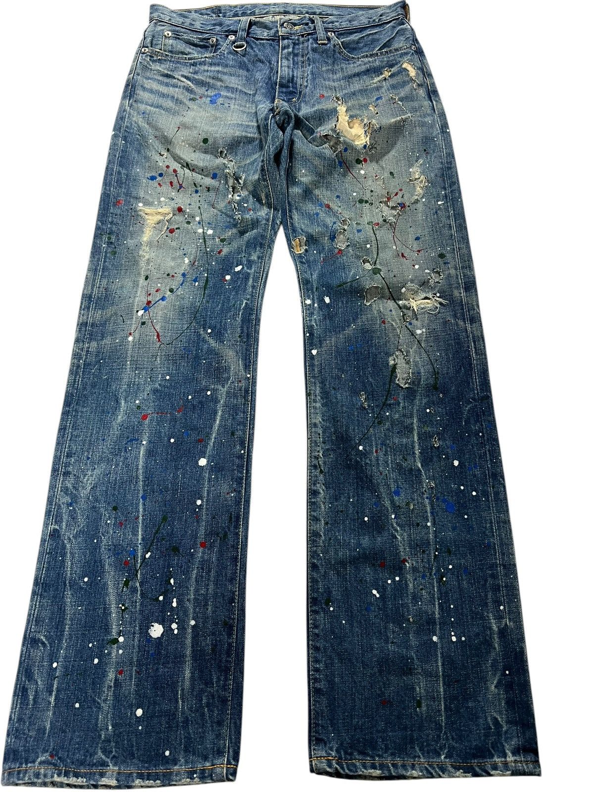 Pre-owned If Six Was Nine X Seditionaries Vintage Sophnet. Painter Ripped Backle Back Jeans In Blue