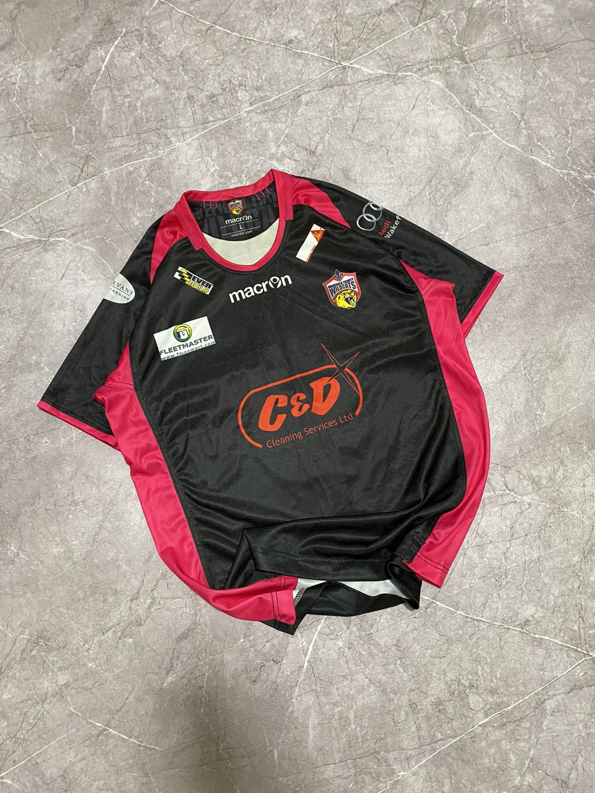 Macron Macron 2014 Wakefield Wildcats Away Rugby League Jersey Y2K Size US L / EU 52-54 / 3 - 1 Thumbnail