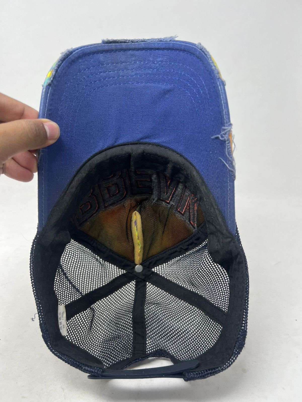 Japanese Brand Plaid "BREAK" Distressed Embroidered Streetwear Trucker Hat Size ONE SIZE - 7 Thumbnail