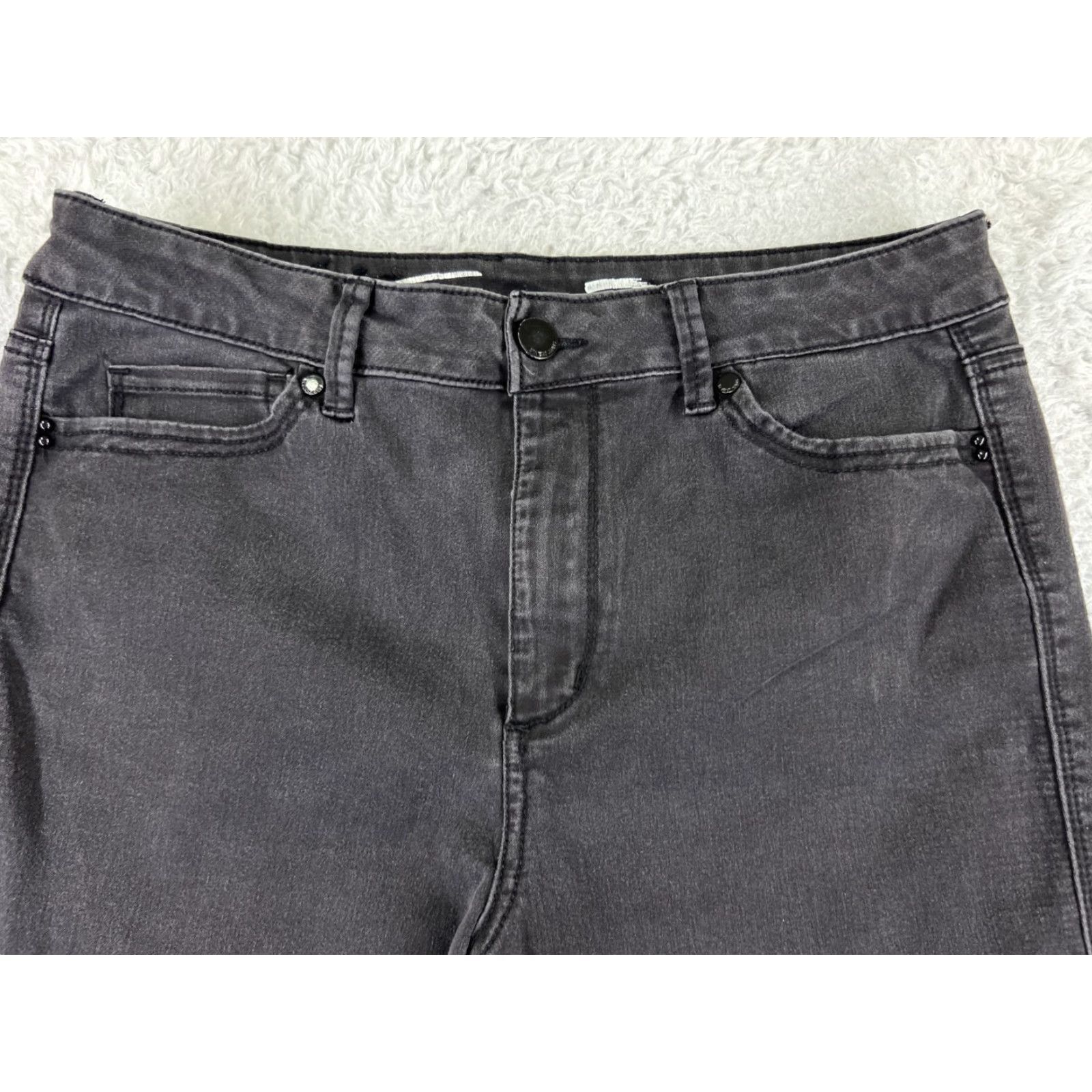 Vintage Seven7 Jeans Women 16 Black Denim Skinny High Rise Cotton Embellished 5-Pocket Designer American Jeans Mens? Size 38" / US 16 / IT 52 - 4 Thumbnail