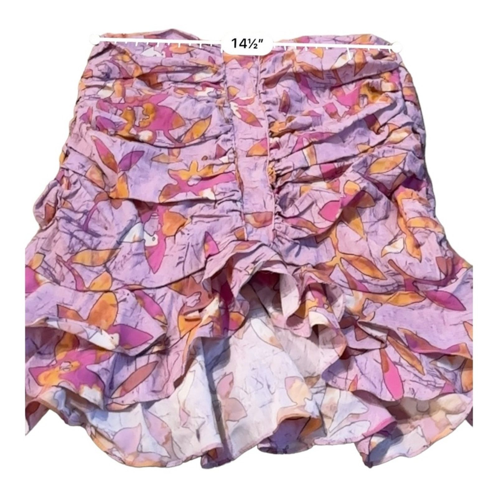 Isabel Marant Isabel Marant Jupe Milendi Pink Floral Ruched Mini Skirt Size 30" / US 8 / IT 44 - 8 Thumbnail