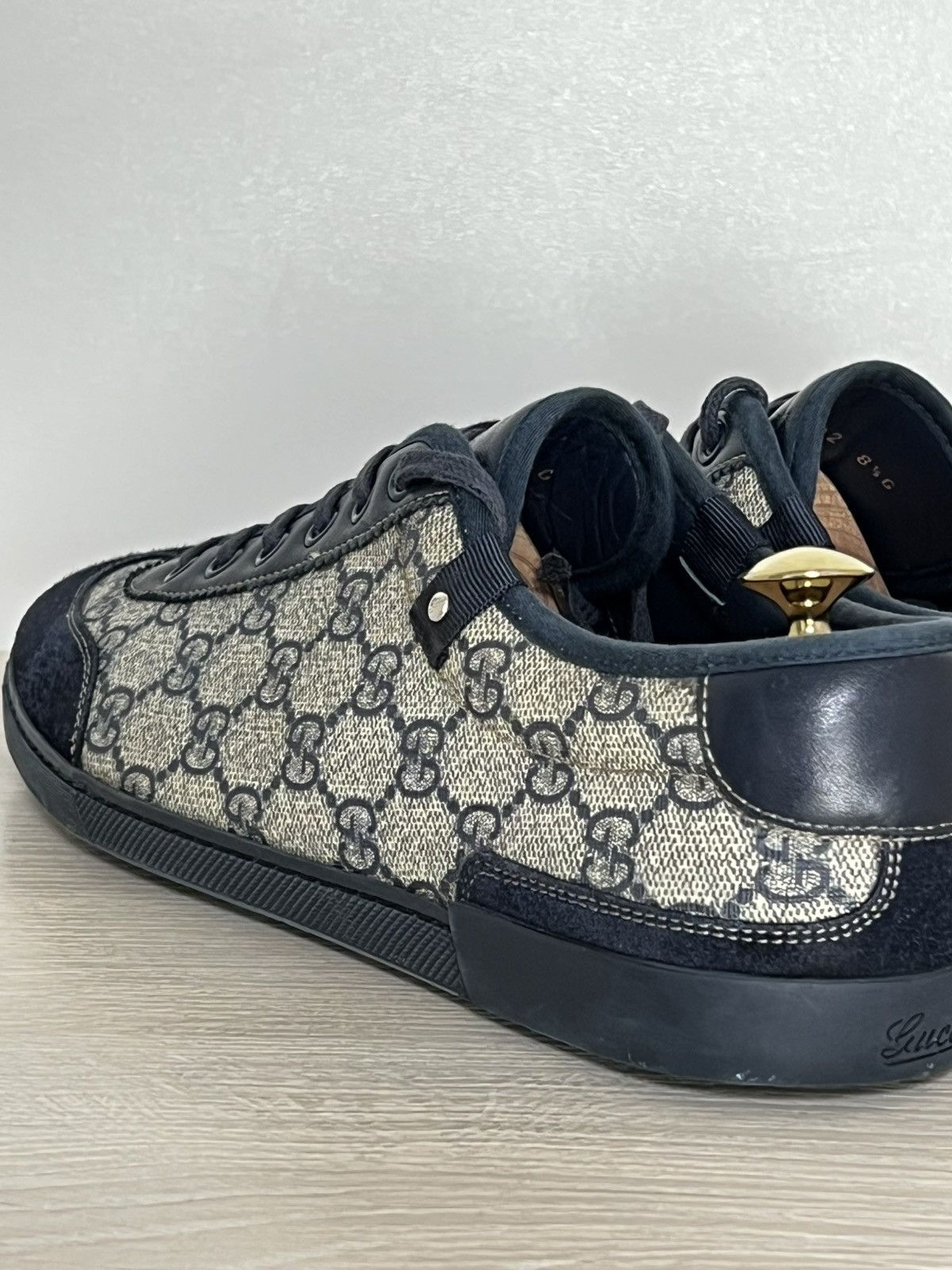 Gucci Gucci GG Supreme Monogram Canvas Sneakers Navy Suede Size US 9.5 / EU 42-43 - 11 Thumbnail